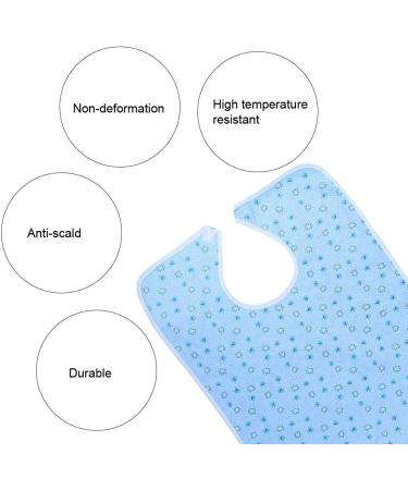 4 Types High Temperature Resistance No Deformation Pratical Dining Aid Bib Bib Apron Catch Food Leaking Soup for Adult the Elderly(27*17*2cm-Flower blue) - Buy Online on GoSupps.com