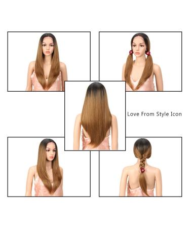 Shop Style Icon 61cm Lace Front Wig - Ombre Medium-Parting Synthetic Hair with Baby Hair | 130% Density | International Shipping Available - Buy Online on GoSupps.com