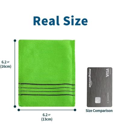 Korean Exfoliating Bath Washcloth Green 5pcs | Shower Glove for Removing Dead Skin Cells | Reusable Asian Body Care Item - Buy Online on GoSupps.com