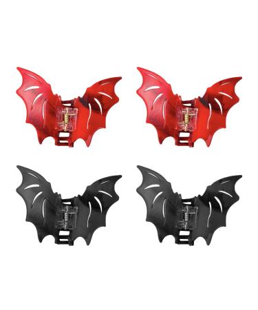 MFUOE 4Pieces Bat Hair Clips Halloween Bat Wings Clips Cool Punk Devil Wings Hairpins Halloween Party Fancy Hair Accessories for Women and Girls