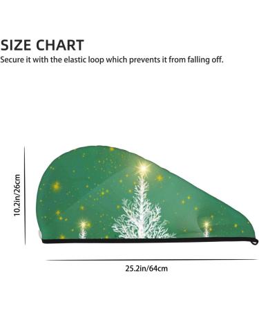 Christmas Green Microfiber Hair Towel - Soft Super Absorbent Wrap for Long Curly & Thick Hair - Quick Dry Coral Velvet - Buy Online on GoSupps.com