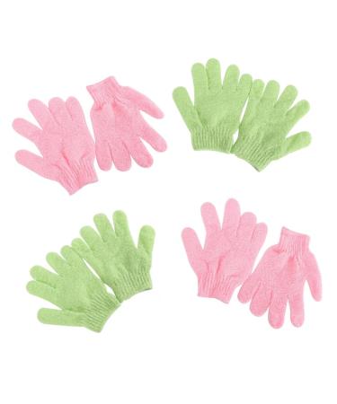 4 Pairs Exfoliating Shower Gloves - Medium Bath Scrub Body Exfoliator for Soft Skin - Buy Online on GoSupps.com