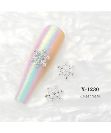 Stand Out With 10pcs 3D Art Alloy Snowflake Embellishments Fashionable Decorations X1231 - Buy Online on GoSupps.com