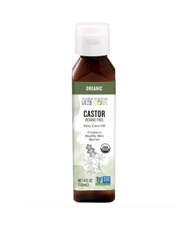 Aura Cacia Organic Castor Skin Care Oil | GC/MS Tested for Purity | 118ml (4 fl. oz.) 4 Fl Oz (Pack of 1) Castor