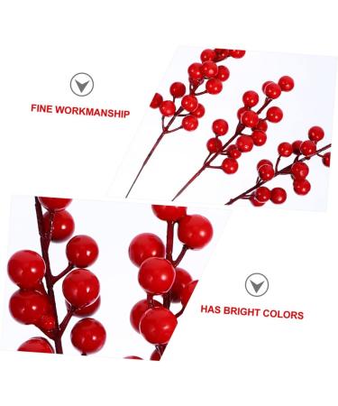 HOMSFOU 25 Pcs Artificial Berry Cuttings Christmas Holly Berry Red Berries Decoration Artificial Red Berry Stems Branches Christmas Berry Branches Red Cherry Foam Flower Arrangements Red 50X5.5CM - Buy Online on GoSupps.com