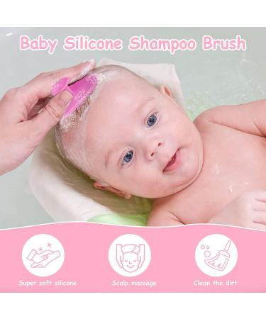 Aolso Baby Hair Brush and Comb Set - 3PCS Cradle Cap Brush for Newborns & Toddlers | Perfect Baby Registry Gift - Pink - Buy Online on GoSupps.com