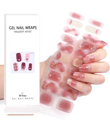  Morain gel nail strips for women 20 pack semi-cured gel nail wraps long lasting gel stickers with soft shiny gel finish semi-cured nail strips with UV lamp french tip strips - Buy Online on GoSupps.com