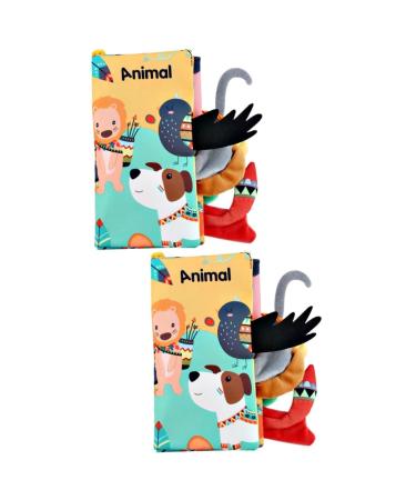 Toyvian 2 STK fabric book Decorative books baby books cock toys book for animal knowledge educational learning book chewy clarification book Small animals toddler polyester