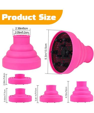 Universal Silicone Hair Dryer Diffuser Attachment - Portable Folding Pink Diffuser for Most Hair Dryers | Caredgo - Buy Online on GoSupps.com