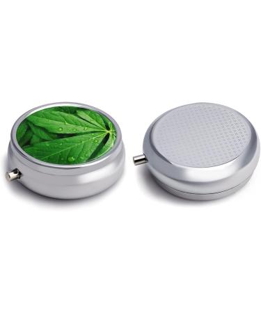 Buy Travel Pill Box with 3 Compartments - Green Leaves Portable Pill Organizer for Purse & Pocket - Buy Online on GoSupps.com
