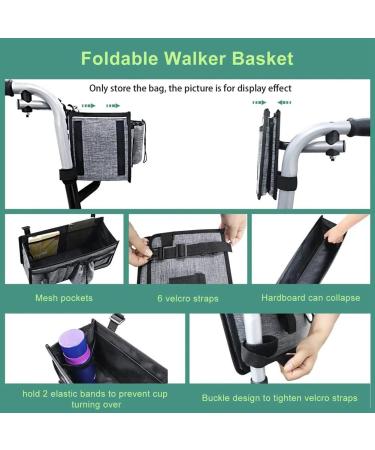 BIXUEJ Basket for Walker Ravmix Walker Accessories Bag with Cup Holder Walker Basket for Folding Walker Hands-Free Storage Bag - Buy Online on GoSupps.com