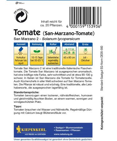 Buy Kiepenkerl 393 San Marzano Tomato Seeds - Premium Quality for International Shipping - Buy Online on GoSupps.com