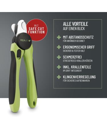 Reavet Claw Scissors for Dogs & Cats - Stainless Steel Nail Clippers with Claw File & Distance Holder for Pet Nail Care - Buy Online on GoSupps.com