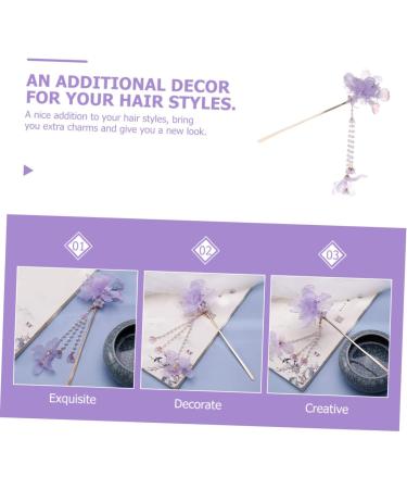 minkissy Hairpin Hair Wooden Stick Decorative Hair Pins Chinese Hair Barrettes Sandalwood Hair Stick Hair Clips for Women Japanese Hair Purple Steamed Stuffed Bun Vintage Miss Fabric - Buy Online on GoSupps.com