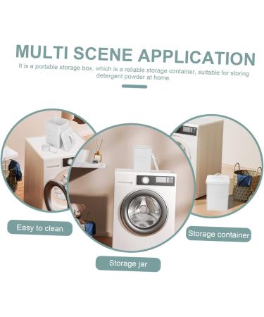 Baluue 2 Sets Washing Storage Bucket Stackable Storage Drawers Laundry White Wrought Iron - Buy Online on GoSupps.com