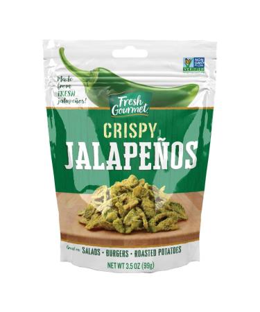 Fresh Gourmet Crispy Lightly Salted Jalapenos | Low Carb | Crunchy Snack and Salad Topper | 3.5 Ounce, Pack of 6 Crispy Jalapenos 3.5 Ounce (Pack of 6)
