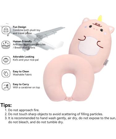 JOYRAVO 2-in-1 Kids Travel Pillow - Unicorn Pink Plushie for Ultimate Comfort on Airplanes, Trains, and Buses - Buy Online on GoSupps.com