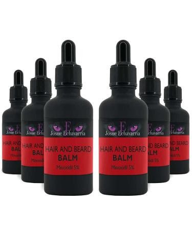 Treatment for Beard and Hair Minoxidil 5%  with Bergamot. Includes 6 bottles of 50 ml each