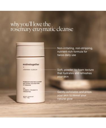evolvetogether x Joanna Czech Rosemary Enzyme Twice-Daily Face Cleanser for Women & Men | Hydrating Gentle Enzymatic Formula For All Skin Types | Vegan Toxin-Free | Made in USA (Fiji 1.41 Oz) 1.41 Ounce (Pack of 1) Multi  - Buy Online on GoSupps.com