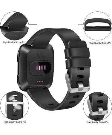 PACK 3 Soft Silicone Bands Compatible for Fitbit Versa 2 / Fitbit Versa/Fitbit Versa Lite Adjustable Sport Bands for Women Men Small Large(Without Tracker) (Small Rose Gold+Black+Wine Red) Small Rose Gold+Black+Wine Red - Buy Online on GoSupps.com