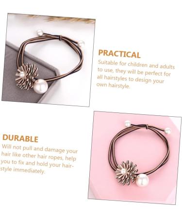 Beavorty Hair ring Decorative Hair Rope Flower Hair Rope Hair Rope for Thick Hair toddler hair tie simple hair tie kids scrunchies Pearl hair holder Chic Hair Rope flowers girl acetic acid - Buy Online on GoSupps.com
