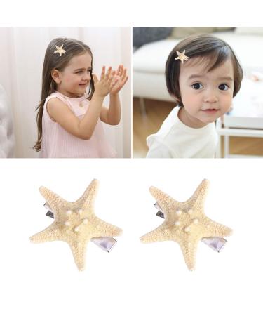 Handmade Natural Sea Star Hair Clips - Set of 2 | Cute Starfish Hair Pins for Girls, Kids & Women | Random Size - Buy Online on GoSupps.com