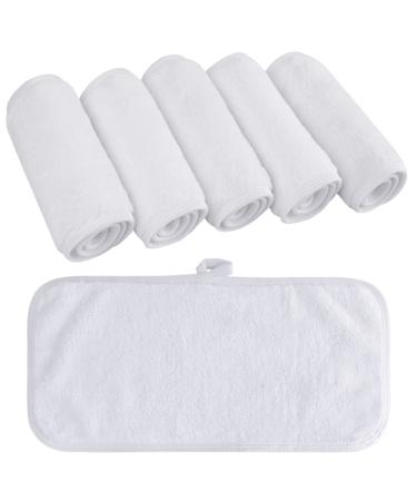 KinHwa 6 Pack Microfibre Face Cloth Flannel Makeup Remover Cloth 15x30 Cm Washable Ultra Soft Cleansing Cloths for Eye Face White White 6 count (Pack of 1)