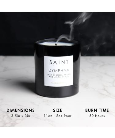SAINT Dymphna Scented Candle | Prayer Coin & Holy Oil | Stress Relief & Mental Health | 50 Hour Burn | Aromatherapy - Parisian Peony - Buy Online on GoSupps.com