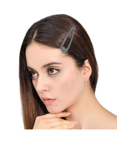 Buy PCS Glitter Rhinestone Hair Clips - Stylish Snap Hair Accessories for Ladies Women & Girls (Black) | International Shipping Available - Buy Online on GoSupps.com