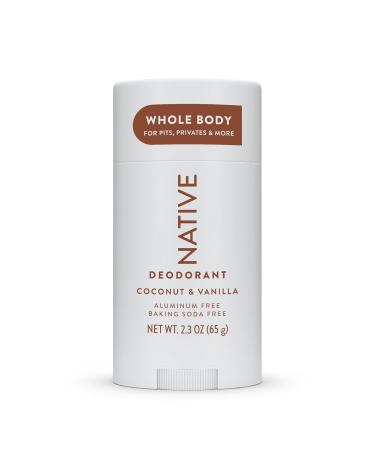 Native Whole Body Deodorant Stick Contains Naturally Derived Ingredients Deodorant for Men and Women | 72 Hour Odor Protection Aluminum Free with Coconut Oil and Shea Butter | Coconut & Vanilla - Buy Online on GoSupps.com