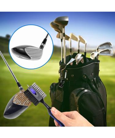 THIODOON 2 Pack Golf Club Brushes & Groove Cleaner - Magnetic Keychain, Oversized Brush Head, Retractable Spike, Non-Slip Handle, Comfortable Grip - Black & Blue (Straight Handle) - Buy Online on GoSupps.com