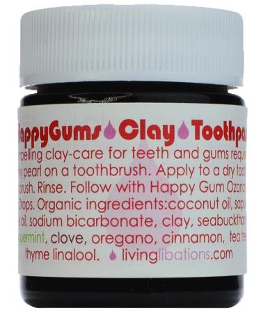 Living Libations - Organic Happy Gums Cleansing Clay Toothpaste | Natural  Wildcrafted  Vegan Clean Beauty (0.5 fl oz | 15 mL) 0.5 Fl Oz (Pack of 1)