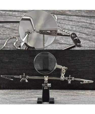 Magnifier Adjustable Magnifier Loupe Third Hand Magnifying Glass with Stand Hands Free with Auxiliary Clips and Soldering Iron Stand for Repairing/inspecting Micro Objects - Buy Online on GoSupps.com
