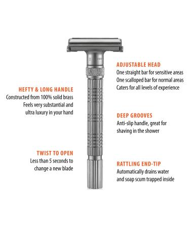 Vikings Blade Adjustable Butterfly Safety Razor - Rusader & Kaiser | Premium Shaving Experience | Worldwide Shipping - Buy Online on GoSupps.com