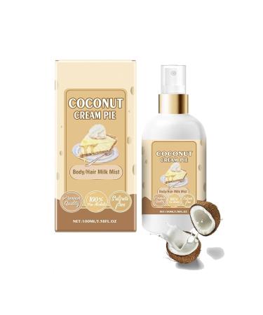 Vanilla Cream Puff Body Milk Mist Body/Hair Milk Mist Body Spray For Women Vanilla Perfume Long Lasting Moisturizing Ideal Gifts for Women 1PCS-Coconut Cream