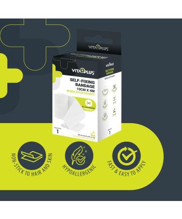 VITAPLUS PBT Self-Fixing Bandages - 10cm x 4m | Elastic Cohesive, Hypoallergenic, Latex-Free for Easy Application - Buy Online on GoSupps.com