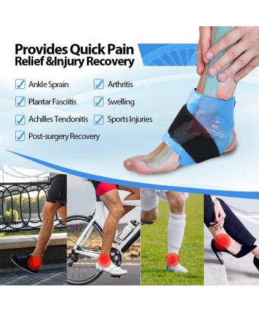 Newgo Ankle Ice Bag for Pain Relief | Reusable Hot Cold Therapy Gel | Ice Pack for Foot Injuries Ankle Swelling & Sprains | Light Blue - Buy Online on GoSupps.com