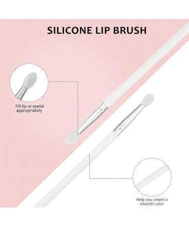 Lurrose Silicone Makeup Brush Set - Lip Gloss & Lip Contour Applicators with Wooden Long Handle for Flawless Blush & Lipstick Application - Buy Online on GoSupps.com