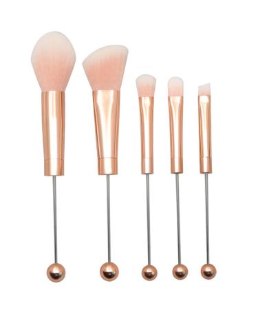 Makeup Brush Set for Women Beaded Rose Gold DIY Faux Fiber Make Up Brushes for Eyeshadow Concealer Eyebrow Foundation Contour Makeup Supplies Makeup Brush Set