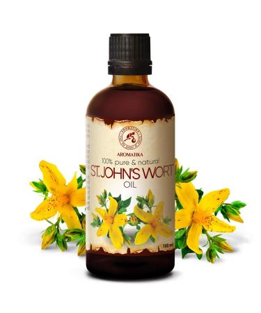 St. John's Wort Infused Oil 3.4 Fl Oz - 100% Pure & Natural for Face, Body, Skin, Hair & Massage - Buy Online on GoSupps.com