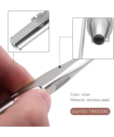 iFutniew Stainless Steel Eyelash Eyebrow Tweezers + LED Light - Buy Online on GoSupps.com