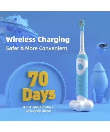 WHITOP ED07 Sonic Electric Toothbrush for Kids | Rechargeable, 3 Modes, Smart Timer | Wireless Charging Children's Electronic Tooth Brush | 70 Days Battery Life | Blue - Buy Online on GoSupps.com