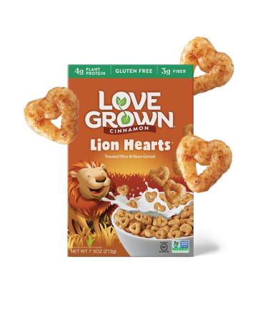 Love Grown Lion Hearts Cereal, 7.5oz Box, 6-pack Cinnamon
