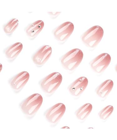 French Tip Press on Nails - Oval Short False Nails Press On Nails with Nail Tips press on nails Acrylic False Nails Cute Artificial Nails - Buy Online on GoSupps.com