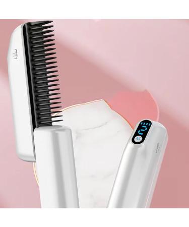 Small Hot Comb - Electric Hair Straightener Brush | Fast Heating 30s Rechargeable 1800mAh Negative Ion Technology LED Display for Wigs - International Shipping Available - Buy Online on GoSupps.com