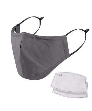 NU R Reusable Face Mask in 5 Layer Washable Durable Protection Mask with Inserted Nose Clip Protection Mask for Daily Use Grey
