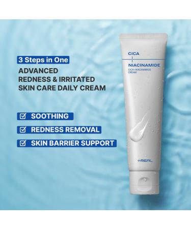 PLUSREAL Cica + Niacinamide Cream for Redness Relief | Fragrance-Free Vegan Skincare for Dry & Sensitive Skin | Centella Asiatica | 2.02 fl. oz - Buy Online on GoSupps.com