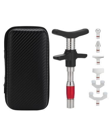 Manual chiropractor portable chiropractor with 6 massage heads comfortable and durable massager for chiropractic and back massage (red)