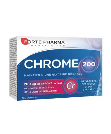 Forté Pharma - Chrome 200 - Slimming Food Supplement - Blood Glucose Supplement, Reduce Snack and Sugar Craving, Appetite Control - Optimal Assimilation - 30 Tablets