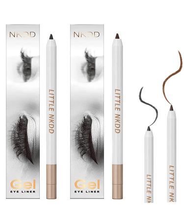 Heykomi Eyeliner Heykomi Makeup Waterproof Eye Liner Pencils Non-Smudging Waterproof and Long-Lasting Eyeliner Pencil Quick Drying Long Lasting Waterproof and Sweat Proof Eyeliner (Black+Brown)
